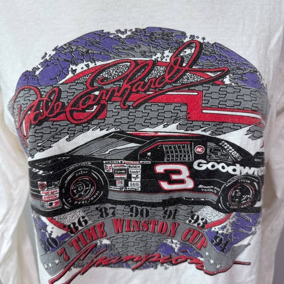 Dale Earnhardt 3 Racing Long Sleeve Tee Vintage Large 7 Time Winston Champion - Picture 2 of 5